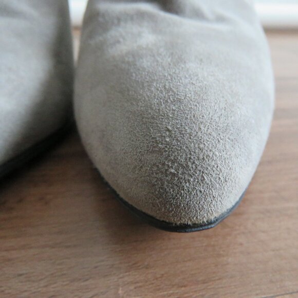 GUCCI Gray Suede Leather Sofia Heeled Booties Shoes - Size EU 38.5 / US 8 - Picture 4 of 16